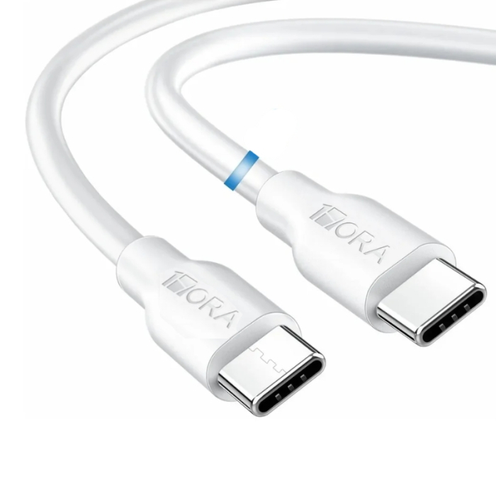 CABLE USB TIPO C MACHO MACHO 100W 5A 1m BLANCO CAB280B 1HORA
