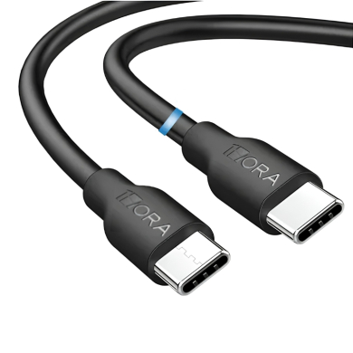 CABLE USB TIPO C MACHO MACHO 100W 5A 1m NEGRO CAB280N 1HORA