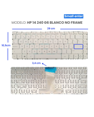 VC-TECLADO PARA HP 14 240 G6 BLANCO NO FRAME SMALL ENTER