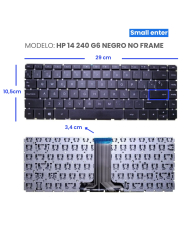VC-TECLADO PARA HP 14 240 G6 NEGRO NO FRAME SMALL ENTER