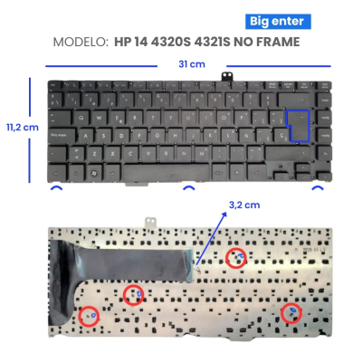VC-TECLADO PARA HP 14 4320S 4321S