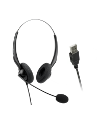 AUDIFONO PARA CALL CENTER BINAURAL VT1000 OMNI CON CONTROLADOR Y CABLE USB01 SOFTPHONE SKYPE, TEAMS, AVAYA, CISCO, JABBER, 3CX