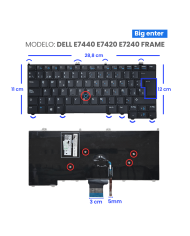 TECLADO PARA DELL E7440 E7420 E7240 FRAME TRACK POINT