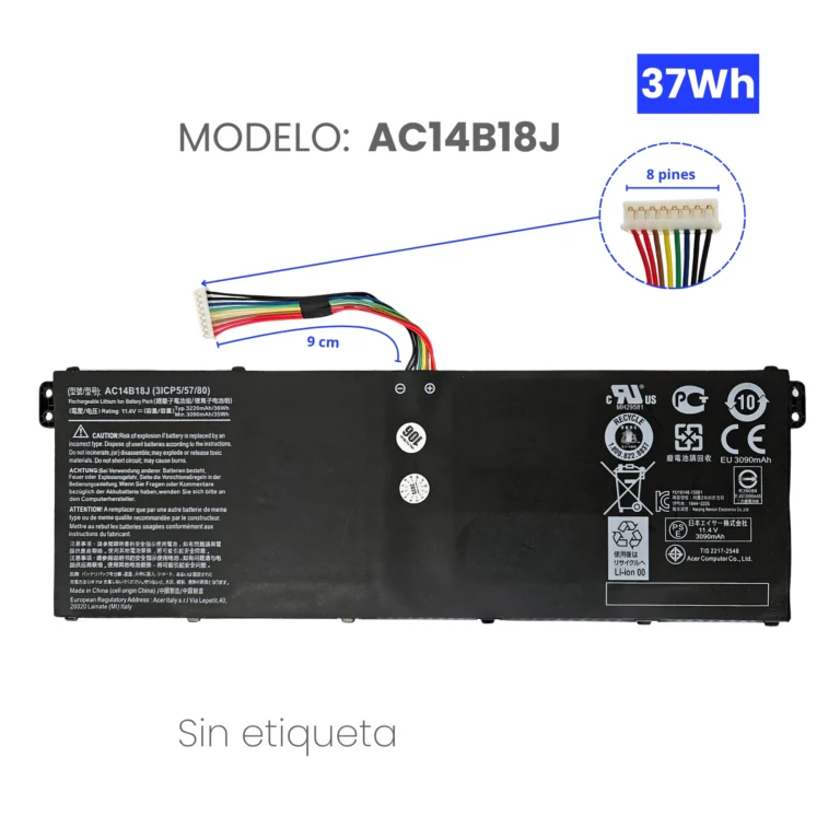 BATERIA PARA ACER AC14B18J 11.52V 3220mAh 37Wh
