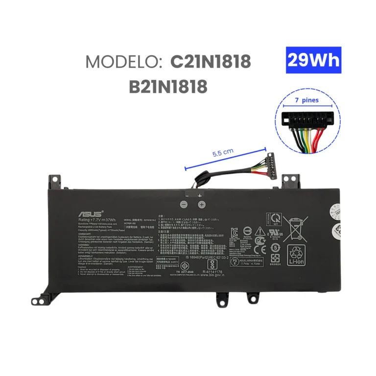 BATERIA PARA ASUS C21N1818 B21N1818-2 7.7V 3800mAh 29Wh (1)