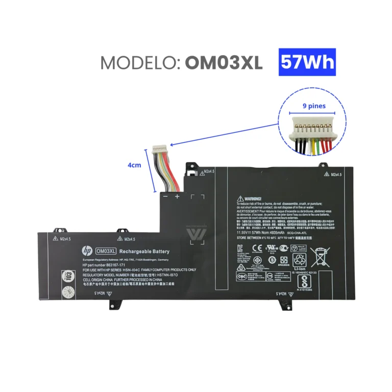 BATERIA PARA HP OM03XL 11.55V 57Wh
