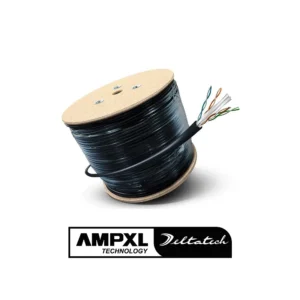 Ampxl Cable Utp Exterior CAT6 Bobina 50%CU 50%AL 305M Delta 23 Awg Negro