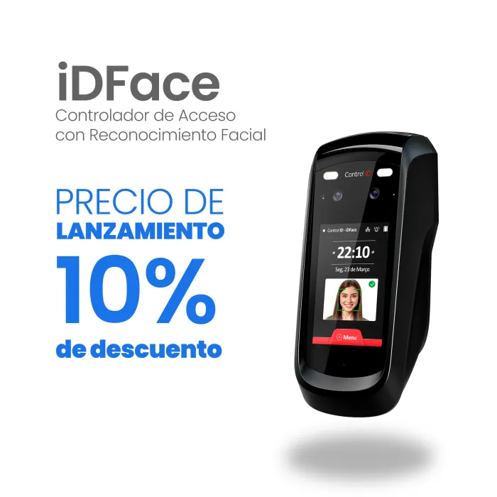 CONTROL DE ACCESO IDFACE (3000 faces), +RFID MIFARE + QR + PIN CONTROL ID