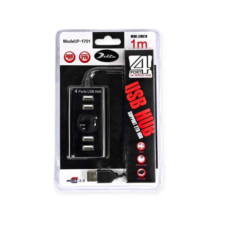 HUB USB 2.0 4 PUERTOS MODELO 1701 (2)
