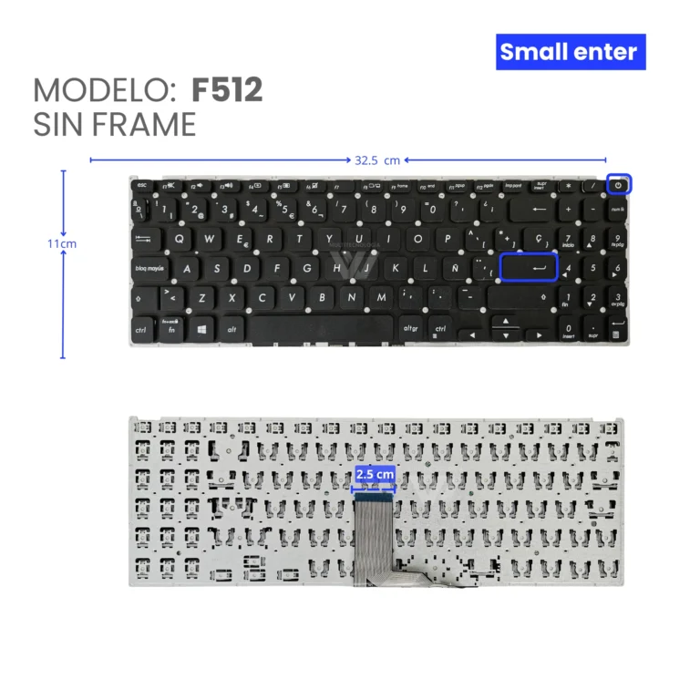 TECLADO PARA ASUS 15 F512 SMALL ENTER SIN FRAME