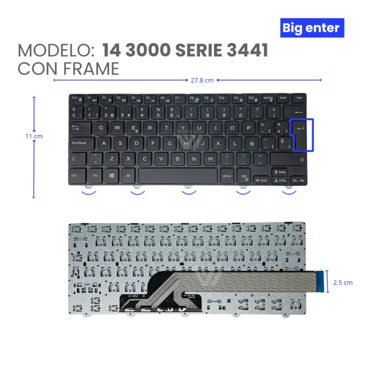 TECLADO PARA DELL 14 3000 SERIE 3441 FRAME BIG ENTER