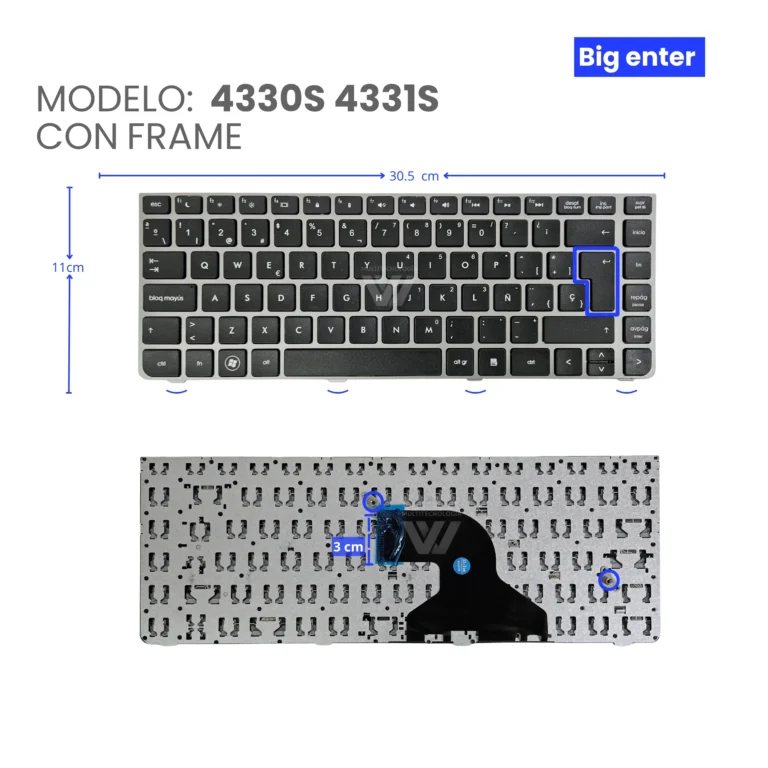 TECLADO PARA HP 14 4330S 4331S FRAME BIG ENTER