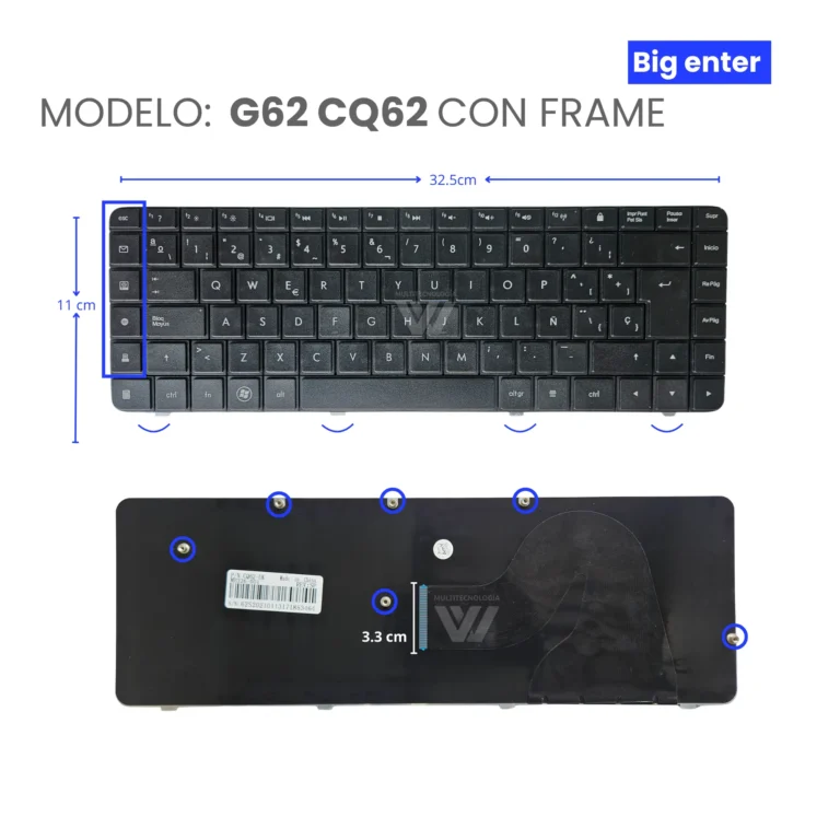 TECLADO PARA HP 14 G62 CQ62 BIG ENTER FRAME