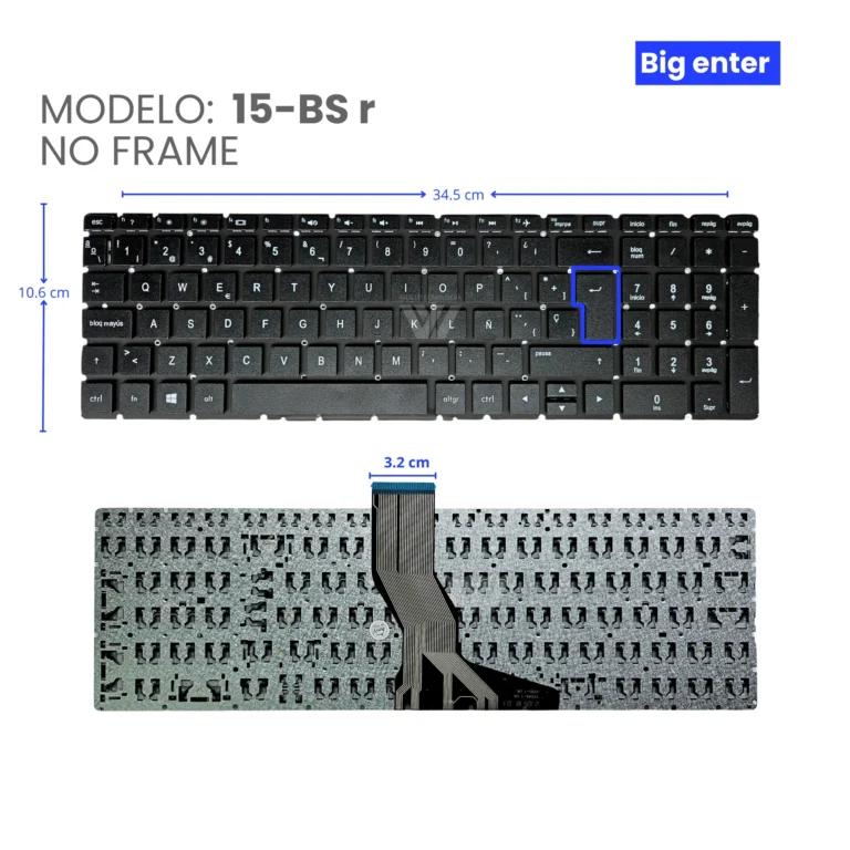 TECLADO PARA HP 15 15-BS BIG ENTER NO FRAME