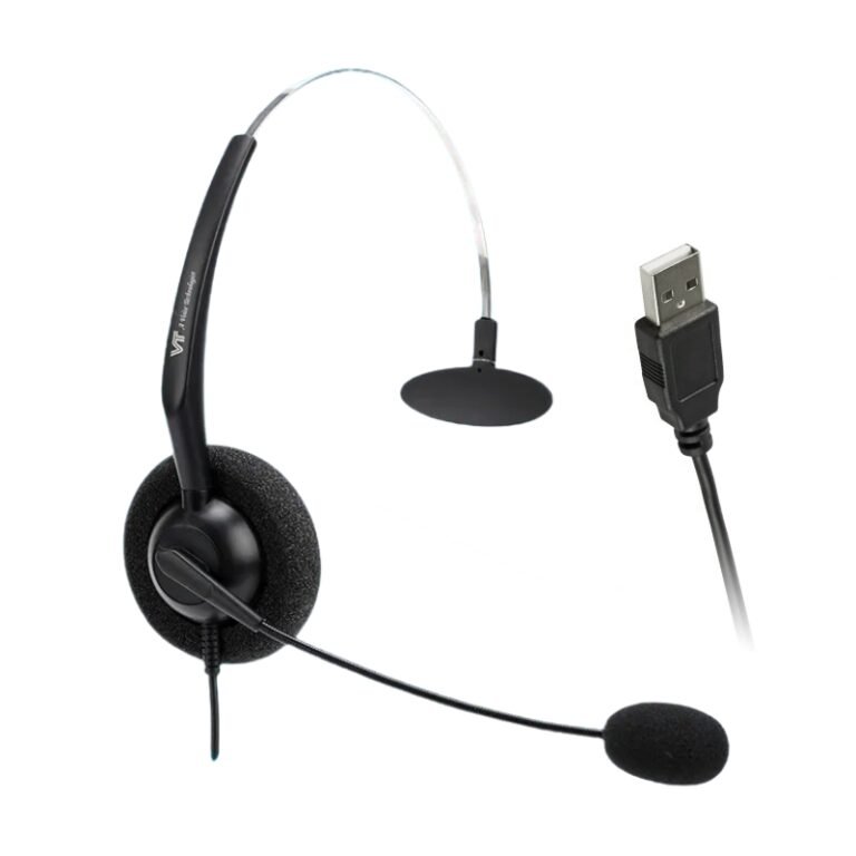 AUDIFONO PARA CALL CENTER MONOAURAL VT1000M Y CABLE USB01 COMPATIBLE CON SOFTPHONE SKYPE, TEAMS, AVAYA, CISCO, JABBER, 3CX