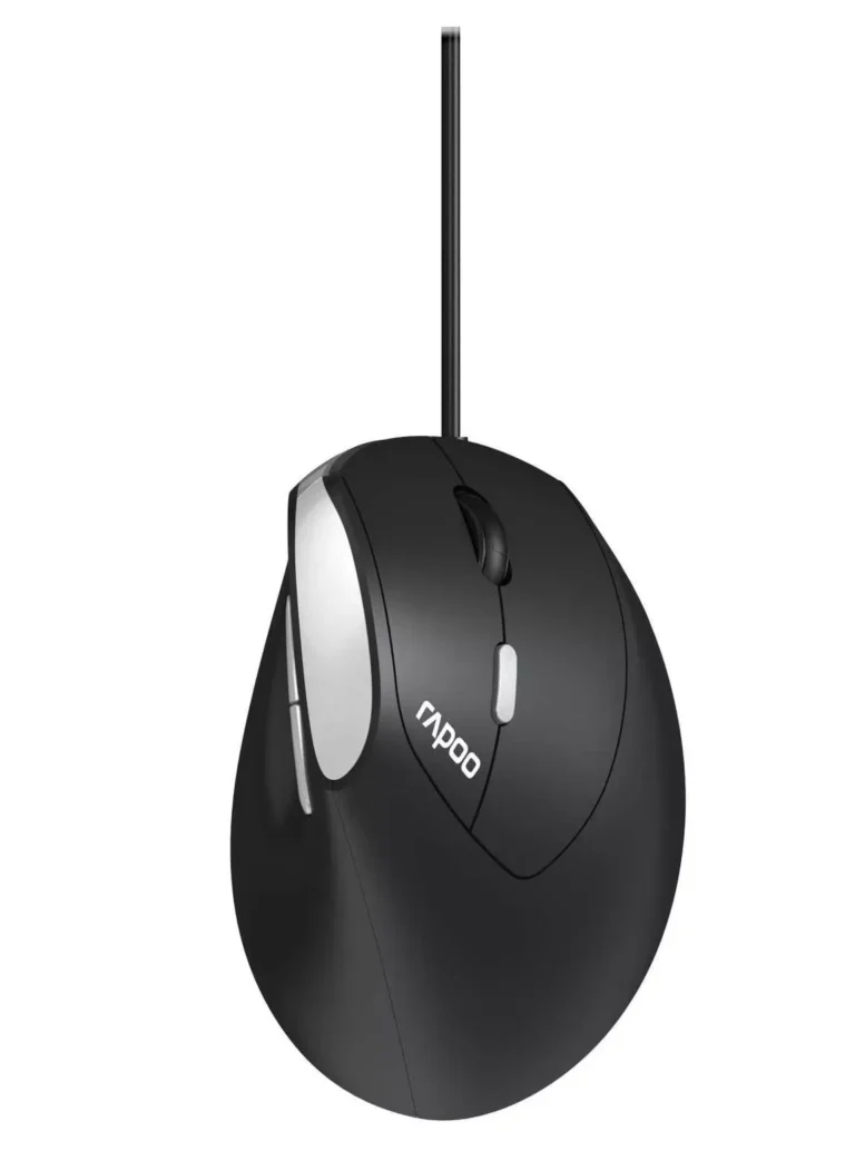 MOUSE OPTICO RAPOO EV200 ERGONOMICO 1600 DPI ALAMBRICO NEGRO 2